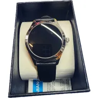 Garett Women Naomi fekete bőr szíjas okosóra 1.04" 120mAh