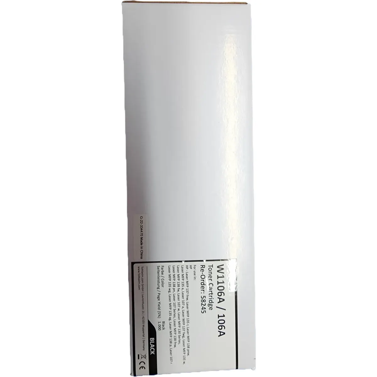 ToMax 58245 HP 106A W1106A Tonerkazetta fekete #1