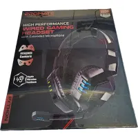 PROMATE Python nagy teljesítményű vezetékes gamer fejhallgató mikrofonnal Fekete