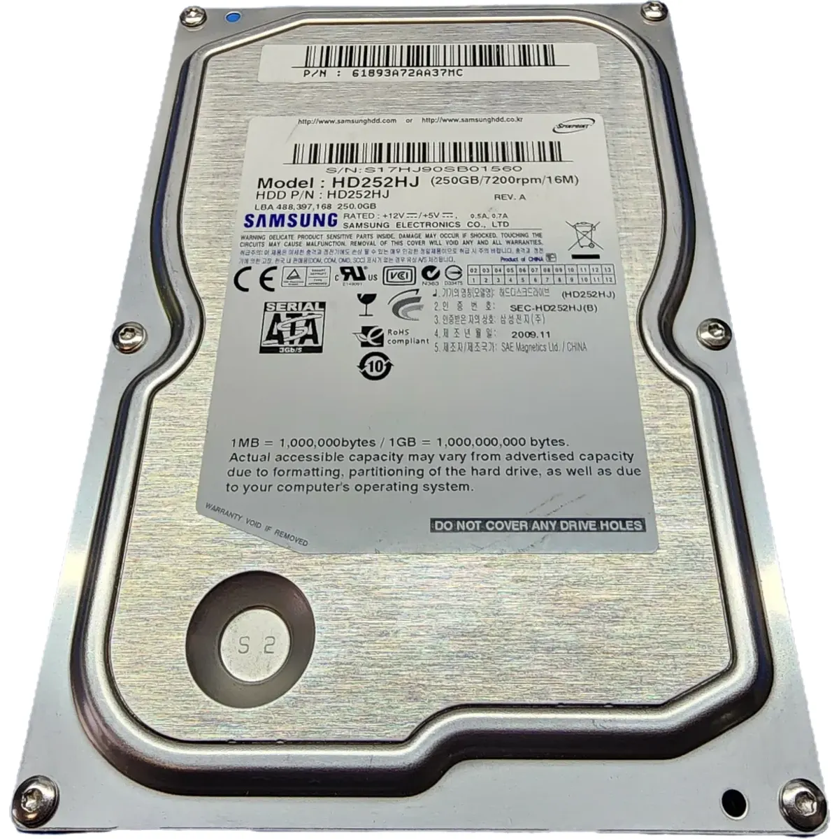 SAMSUNG HD252HJ SpinPoint F1 3.5" 250GB HDD #1