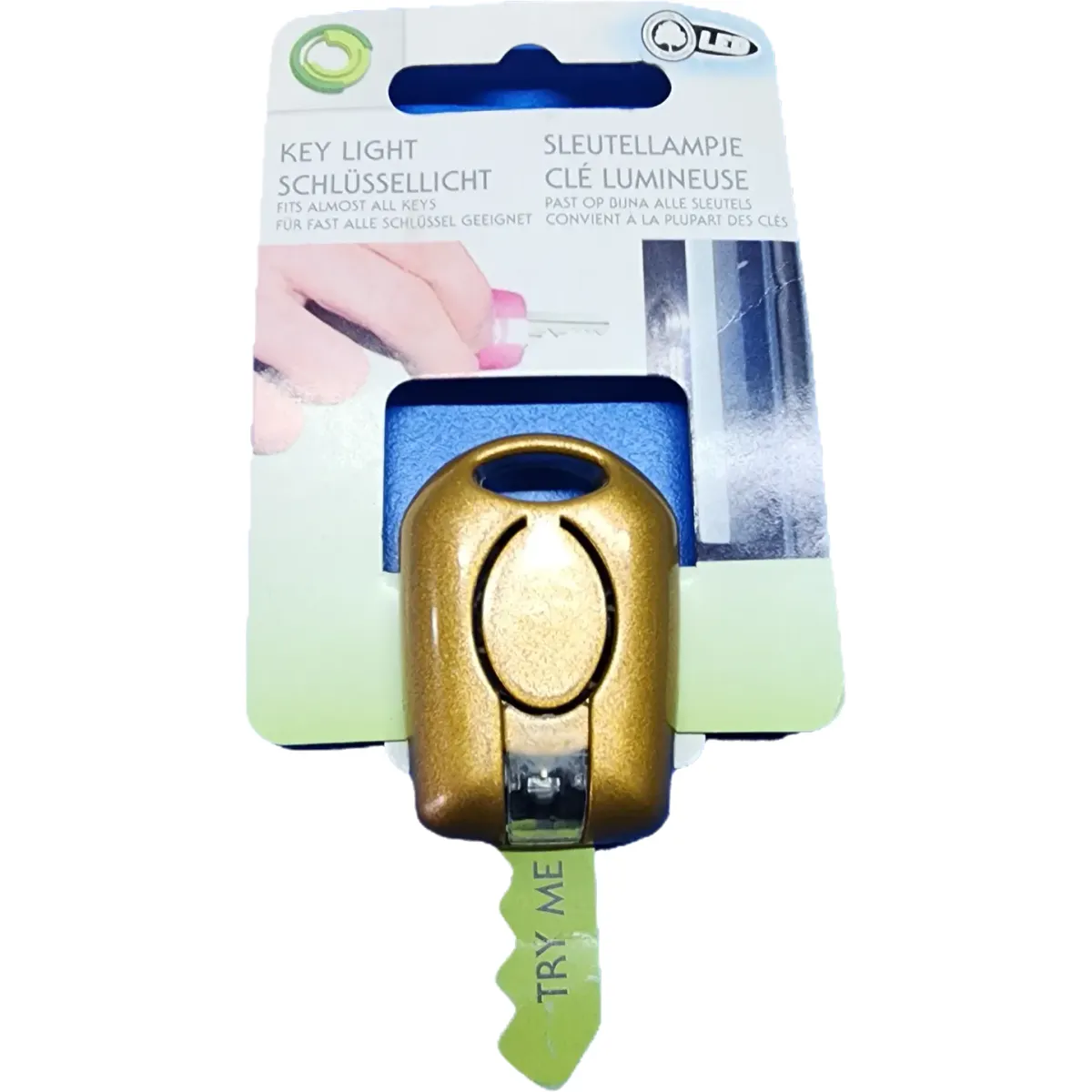 Kulcsra tehető kulcslyuk kereső led lámpa CR1220 arany #1