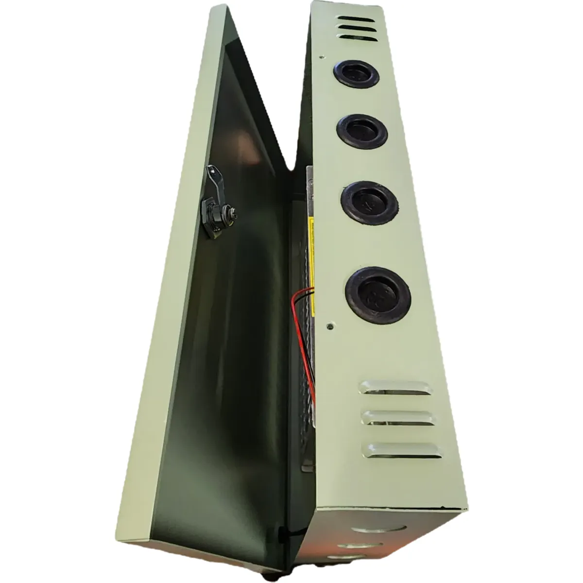 Techson Power Supply tápegység falra szerelhető zárható fémdobozos 12 V DC 10 A 8 pár kimeneti sorkapocs 20,5x31,5x5,3cm zöld #4