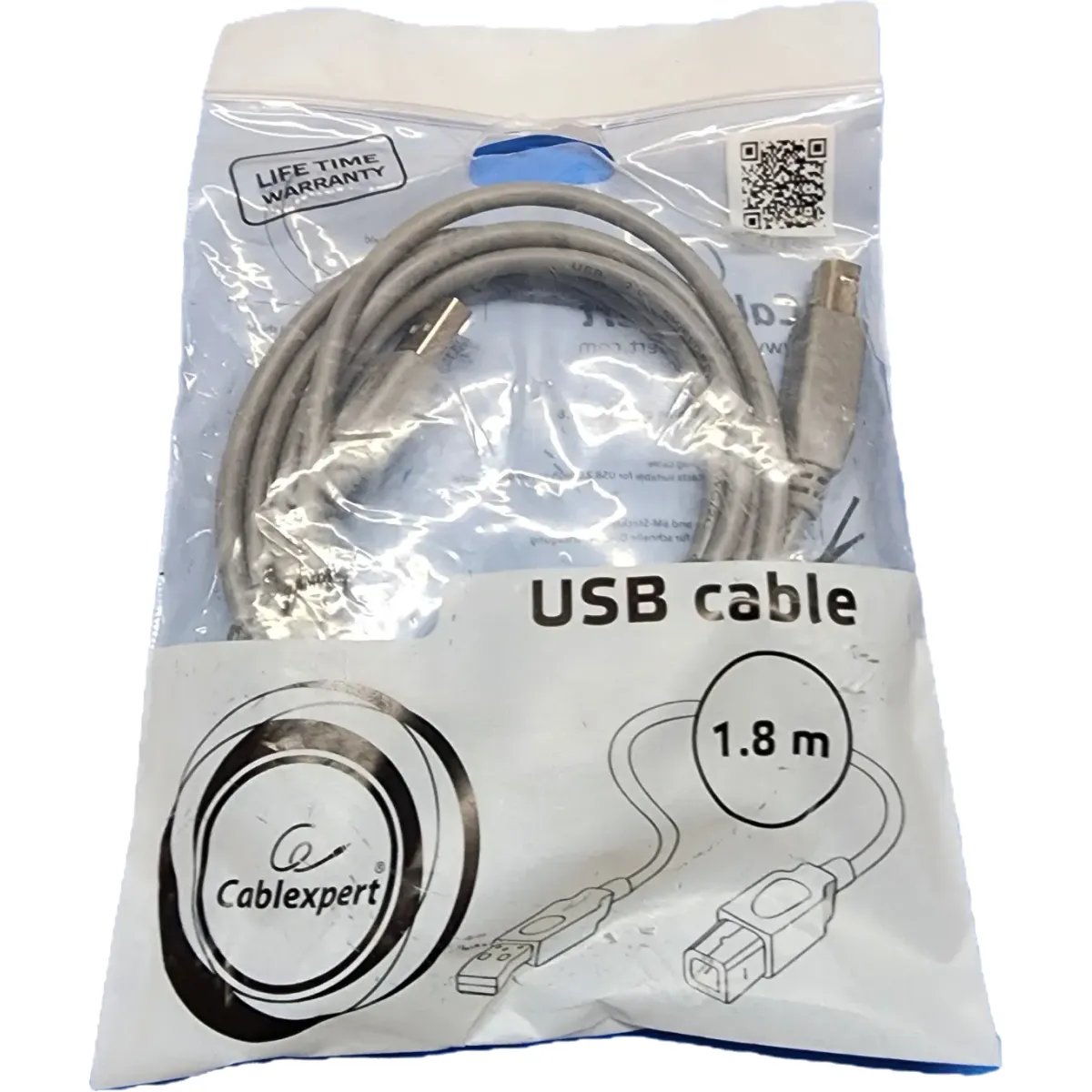 Gembird USB-A 2.0 - USB-B 2.0 M/M adatkábel 1.8m szürke #1