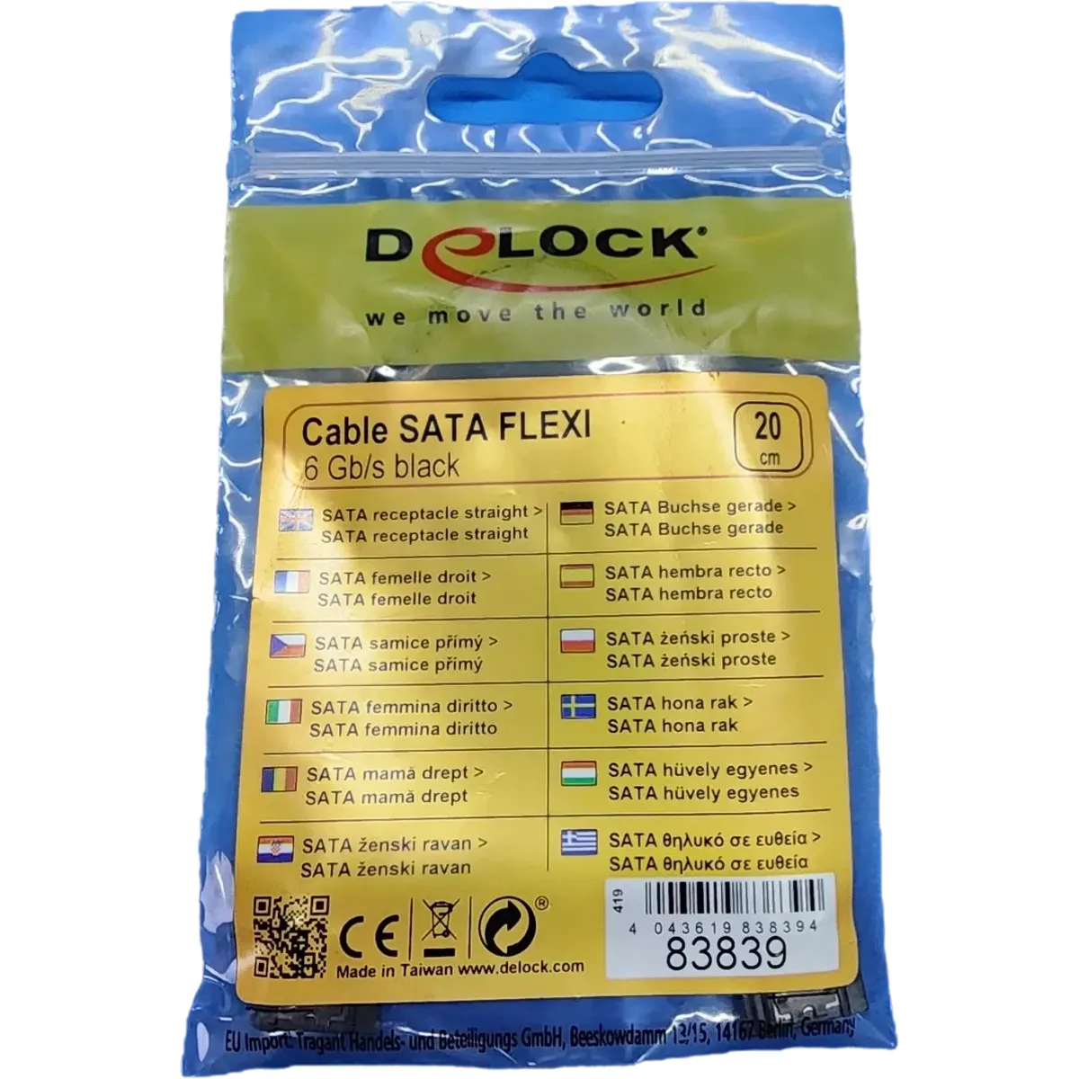 Delock kábel SATA FLEXI 6 Gb/s 20 cm fekete fém #2