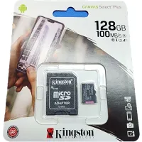 KINGSTON 128GB micro SDXC Canvas Select Plus memóriakártya 100R A1 C10 Card adapterrel