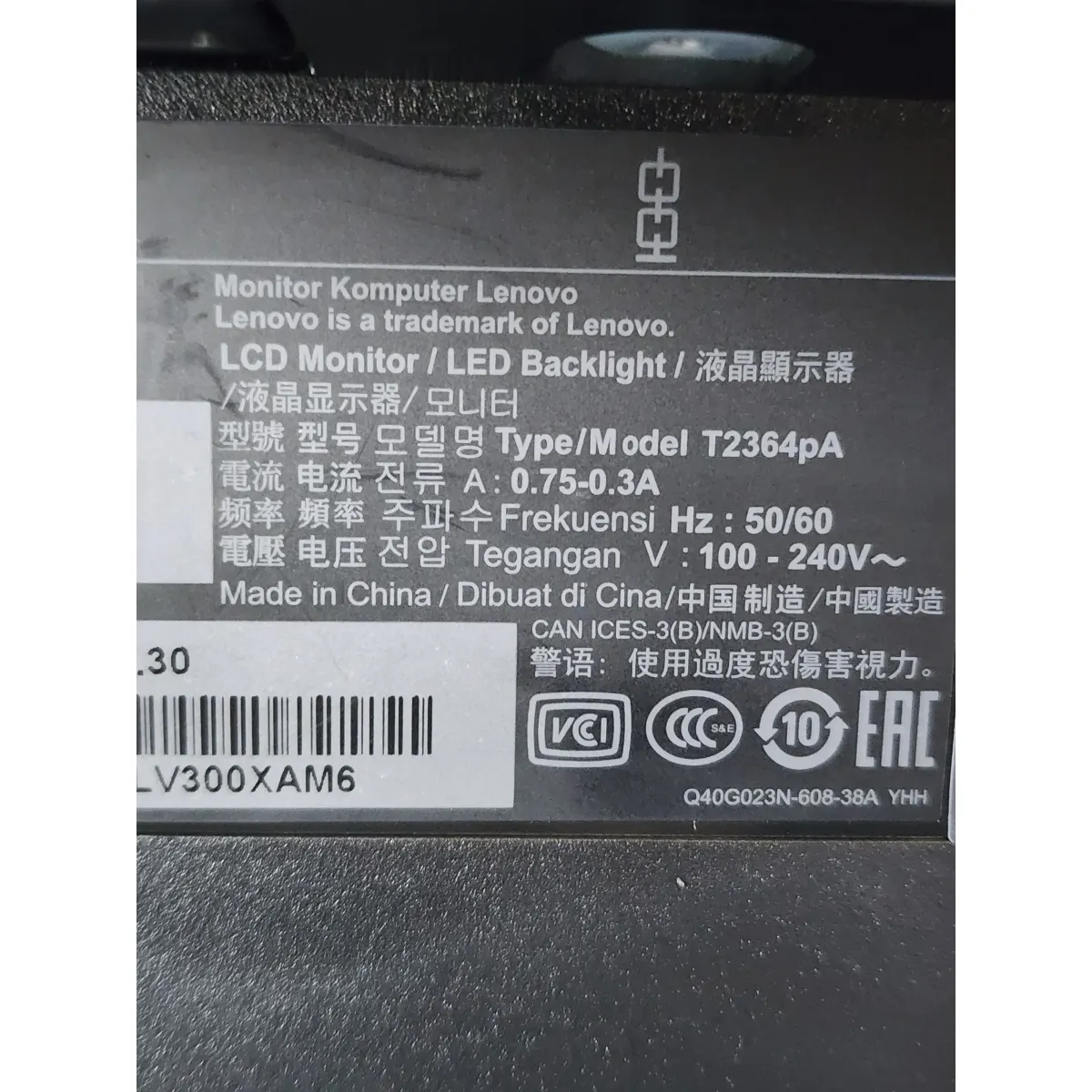 Lenovo T2364PA 23" Monitor LED 1920x1080 HDMI DP VGA 3xUSB3.0 VESA PIVOT fekete #5