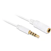 Delock audió toldó kábel 4 pol.3.5mm sztereó jack dugó/aljzat csatlakozókkal Iphonehoz fehér