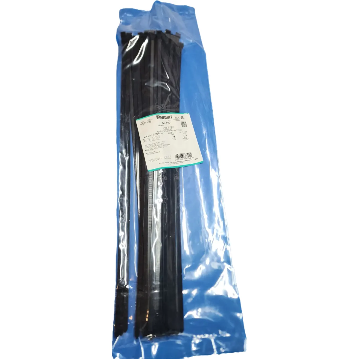 Panduit PLT6LH-L0 kábelkötegelő 50db 21,9" (556 mm) hosszú időjárásálló fekete #1