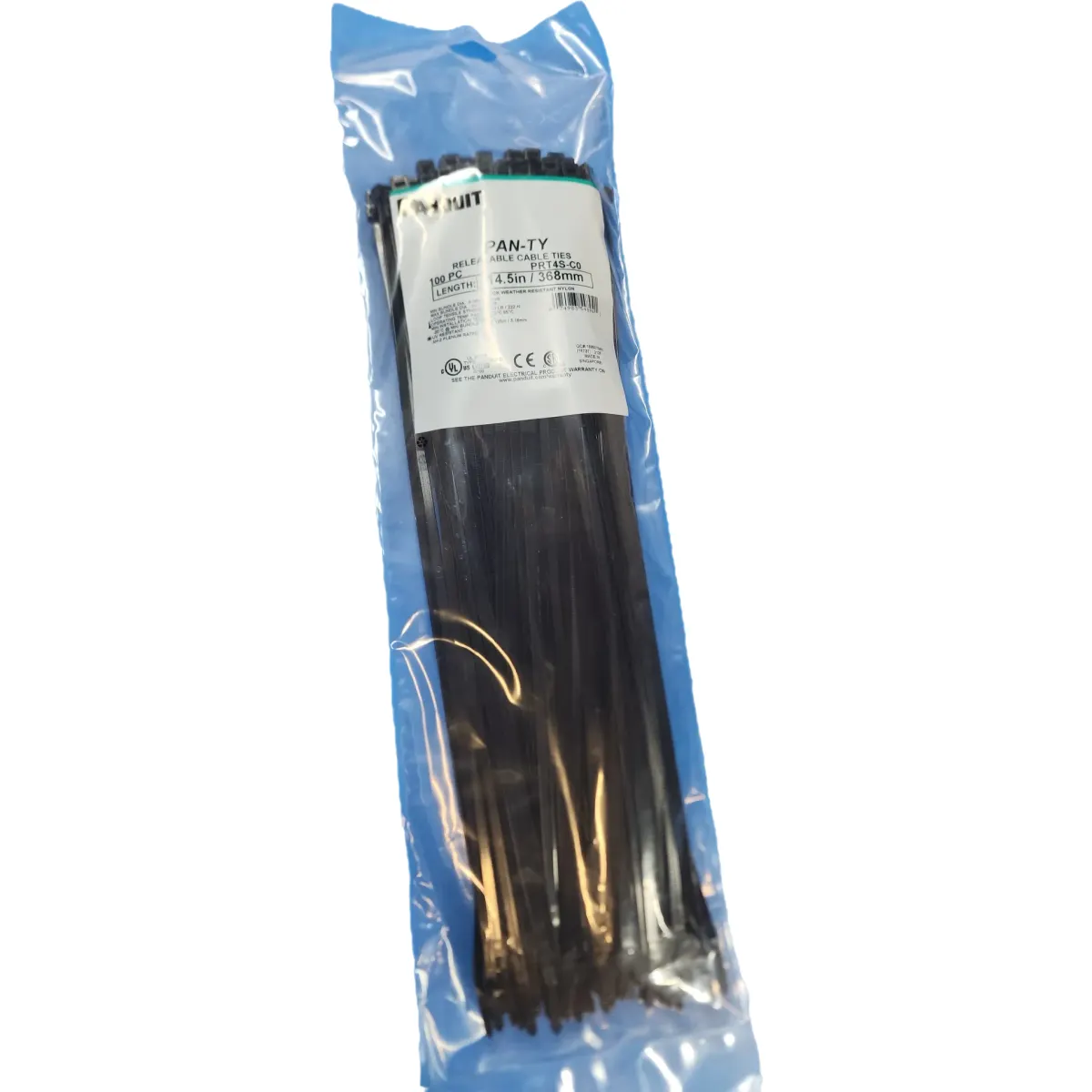 Panduit PRT4S-C0 Kábelkötegelő kioldható 14,5L (368mm) 100db fekete #4