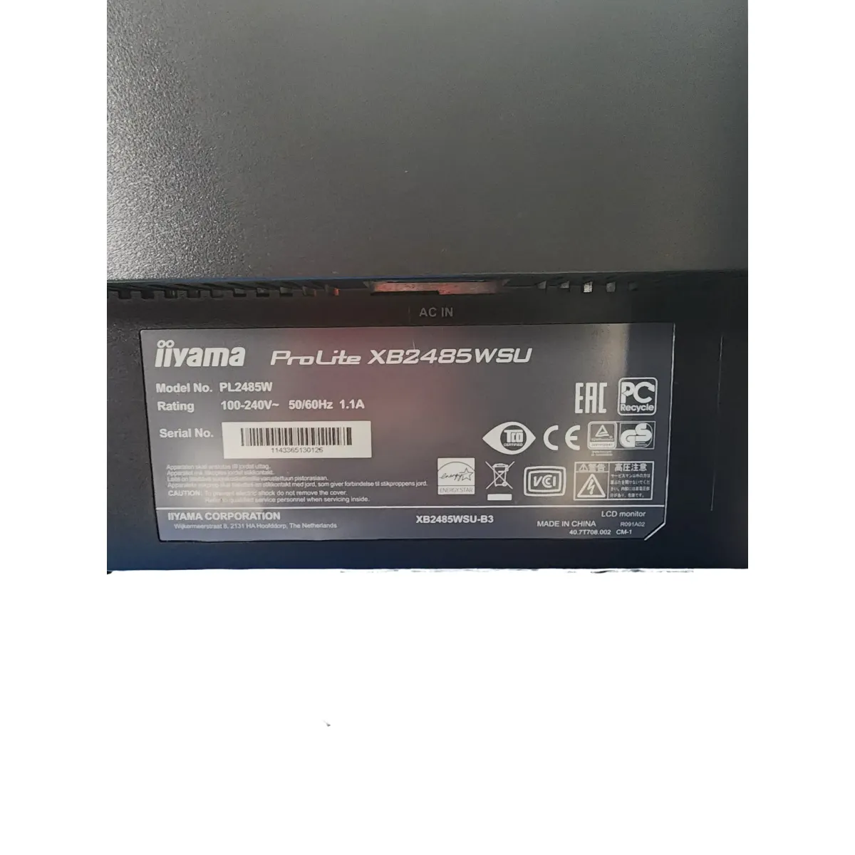 Iiyama ProLite XB2485WSU-B3 24" Monitor IPS 1920x1200 VGA DVI DP VESA PIVOT hangszóró #3