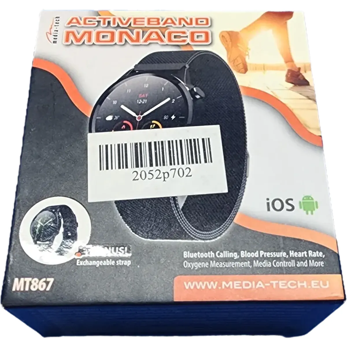 Media-tech Activeband Monaco MT867 Okosóra aktivitásmérő hívó funkció vérnyomás pulzus oxigénmérés #5