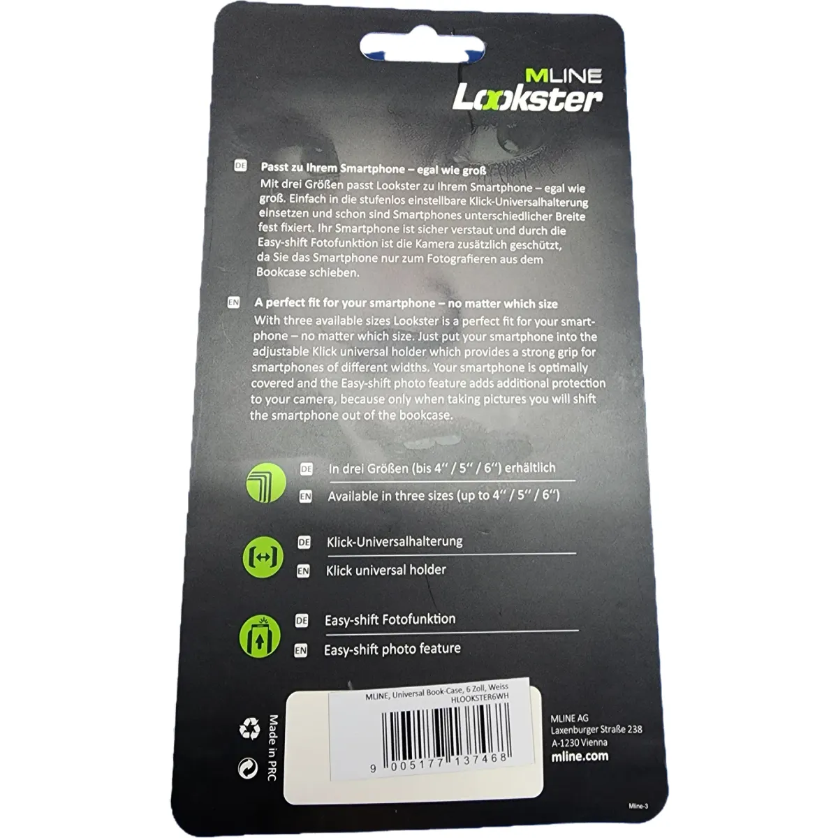 MLINE Lookster univerzális tok 4" 5" 6" fehér #2