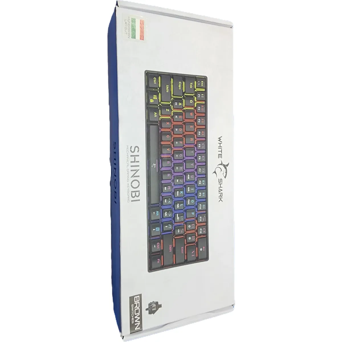 White Shark GK-2022B/BR-HU SHINOBI 60% MAGYAR mechanikus barna switch gamer billentyűzet fekete #8