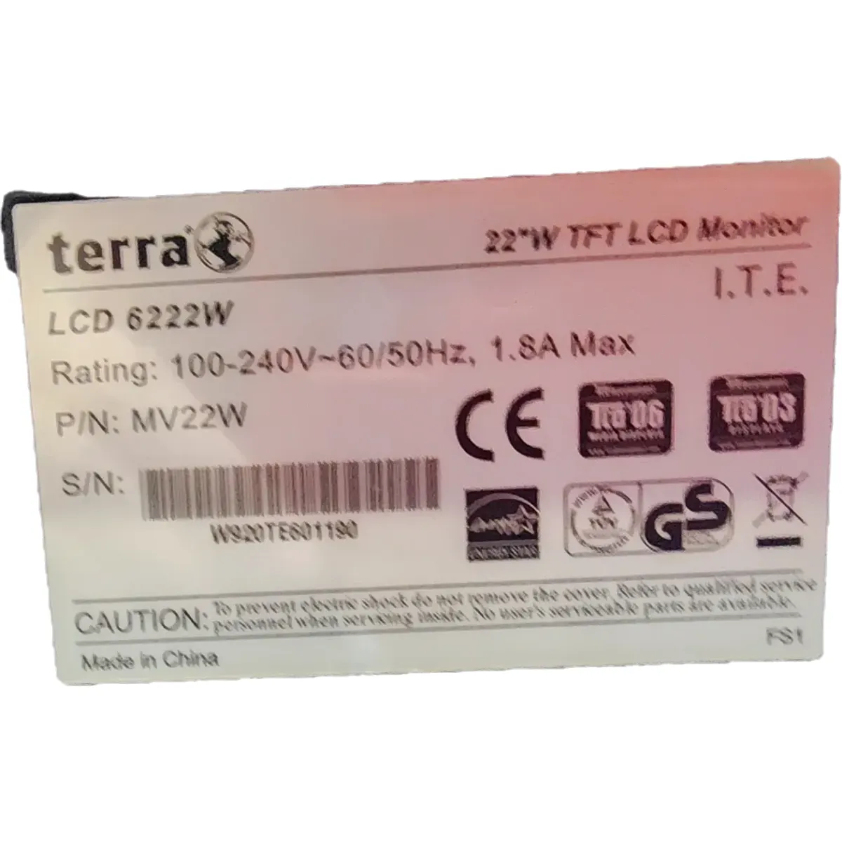 Terra LCD 6222W 22" Monitor TN 1680x1050 DVI VGA VESA fekete #3