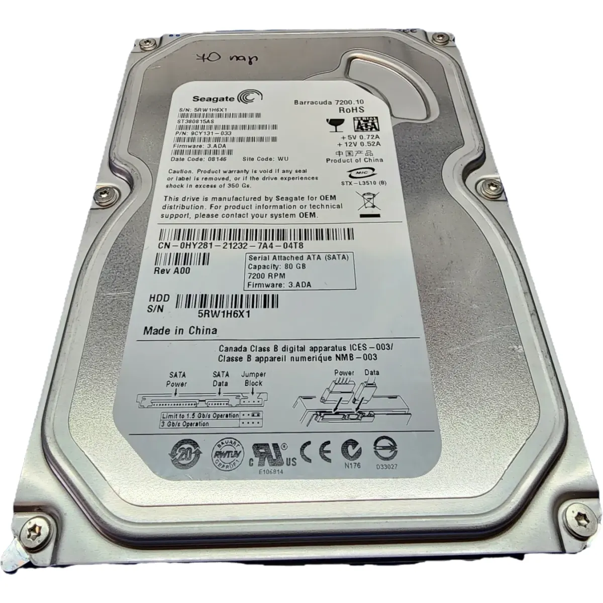 Seagate ST380815AS Barracuda 7200.10 3.5" 80GB HDD #1