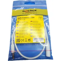 Delock audió toldó kábel 4 pol.3.5mm sztereó jack dugó/aljzat csatlakozókkal Iphonehoz fehér #2