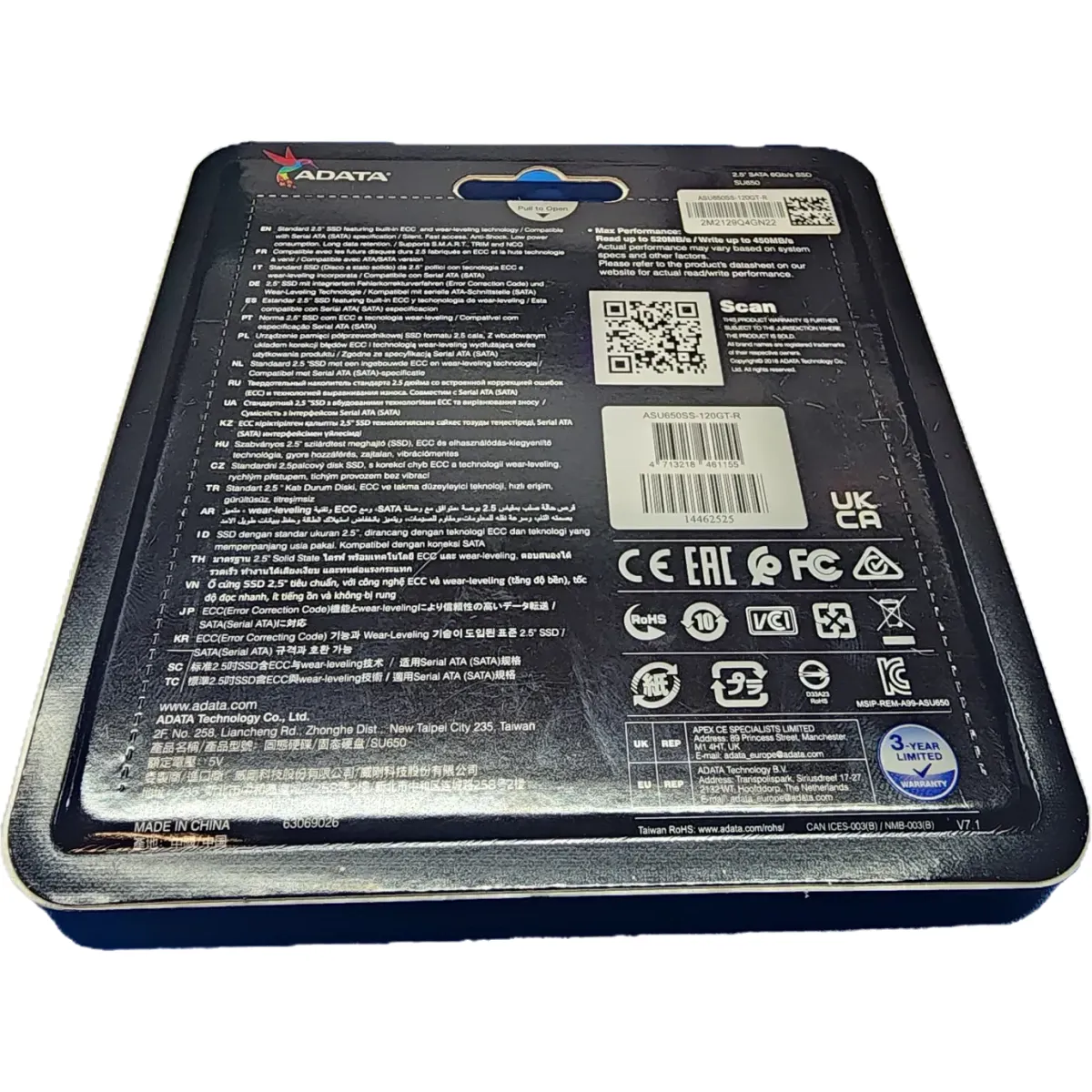 ADATA Ultimate SU650 120G 2.5" SSD #3