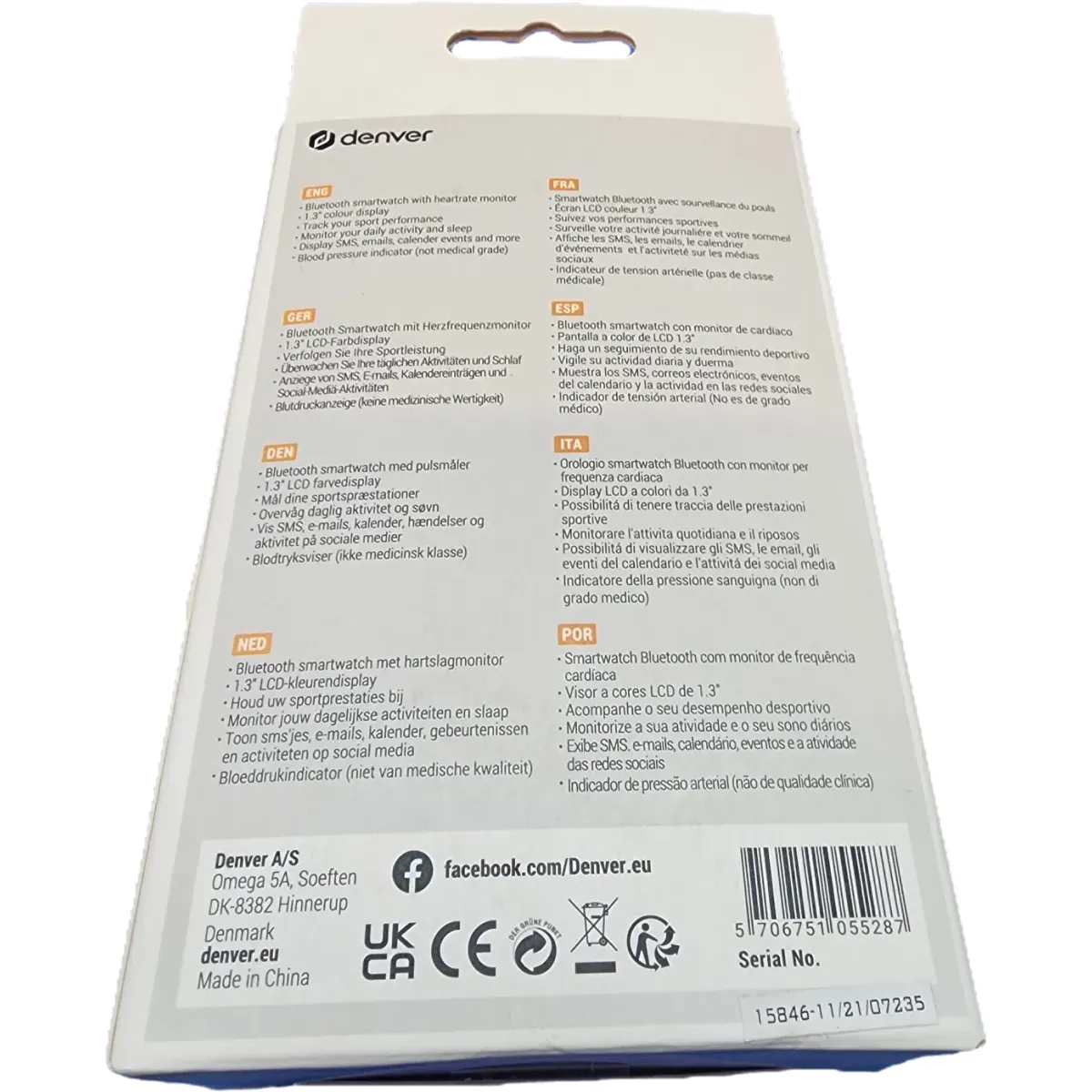 Denver SW-152 Bluetooth okosóra 1,3" IP67 150mAh fekete #7