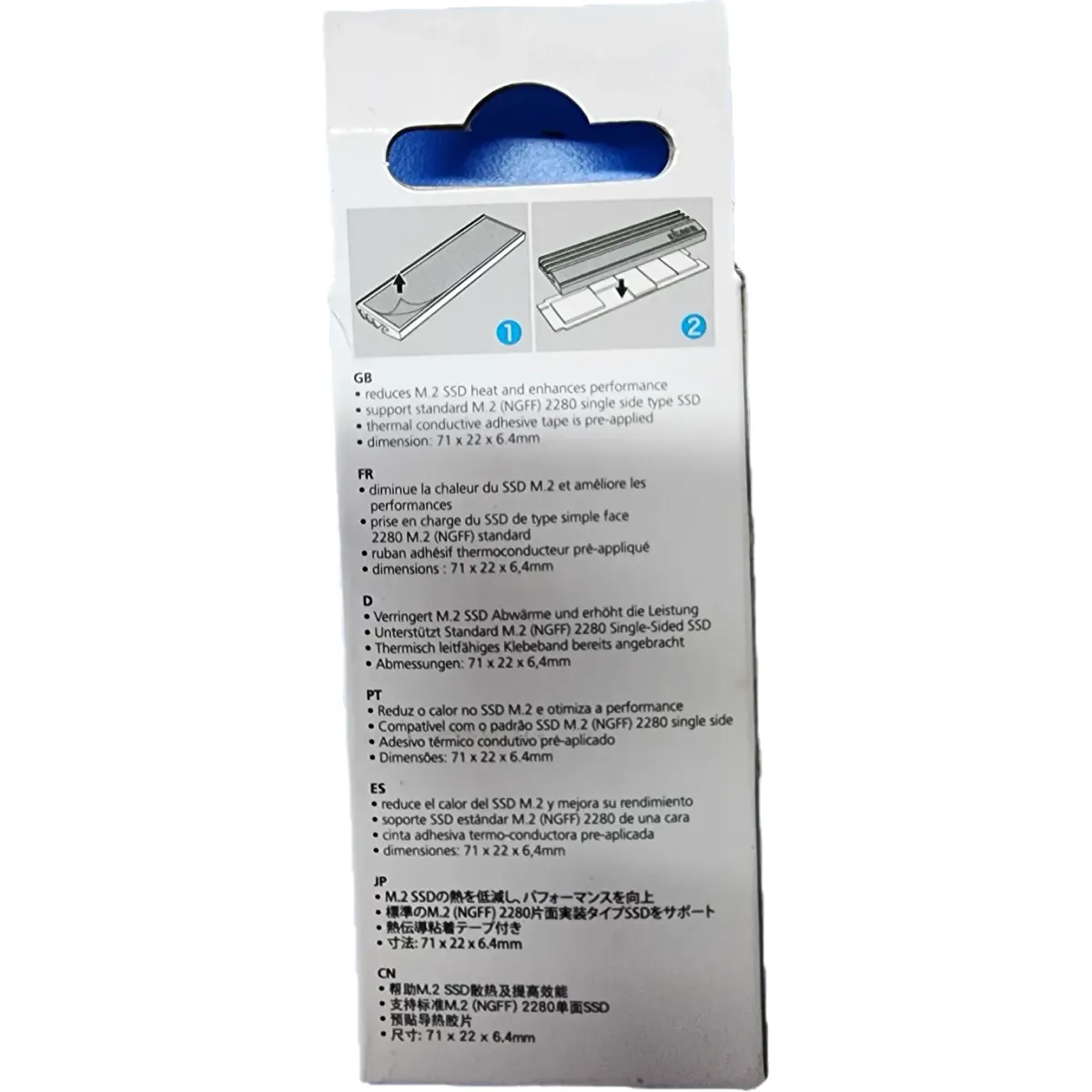 Akasa A-M2HS01-BK M.2 SSD Passive Cooling Heatsink Kit hűtőborda #2