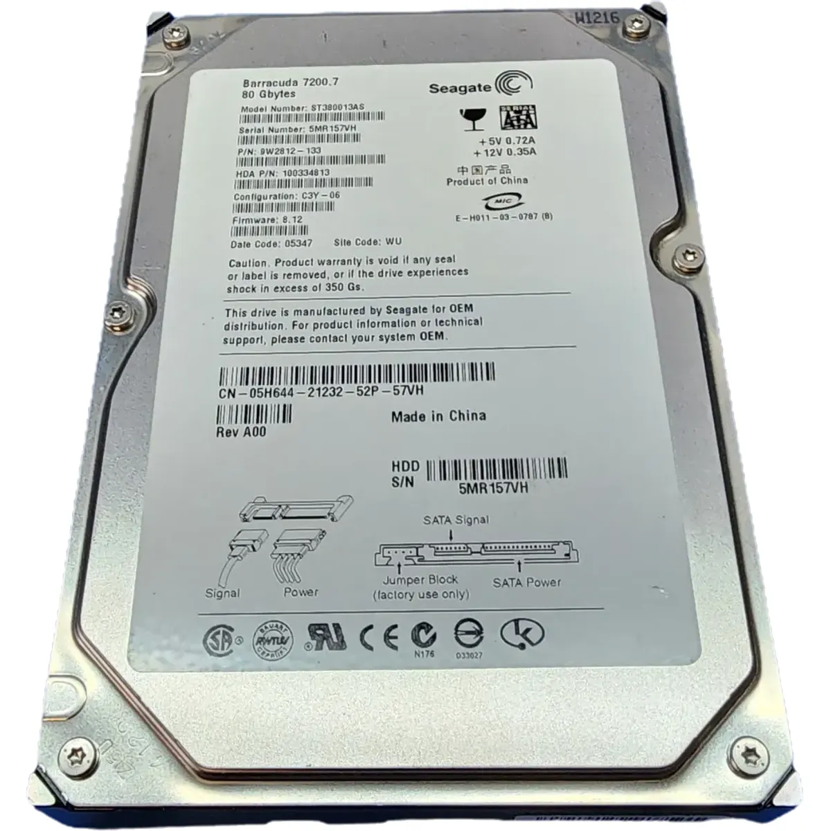 Seagate Barracuda ST380013AS 7200.7 80GB 3.5" HDD #1