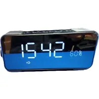 Digitális óra FM rádió ébresztőóra bluetooth SD AUX ezüst #1