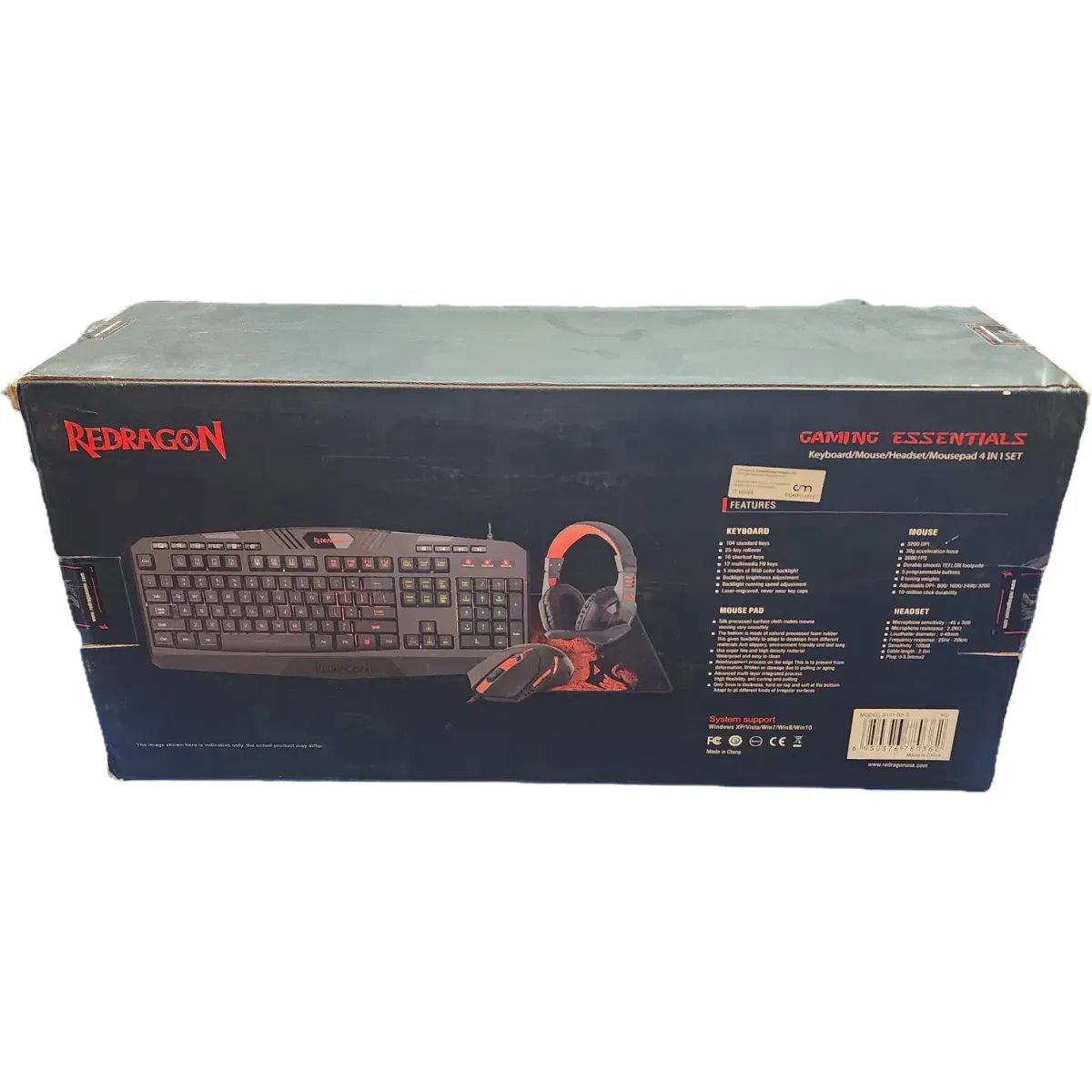 Redragon S101-BA-2 Combo Gaming billentyűzet egér egérpad és Headset csomag #3