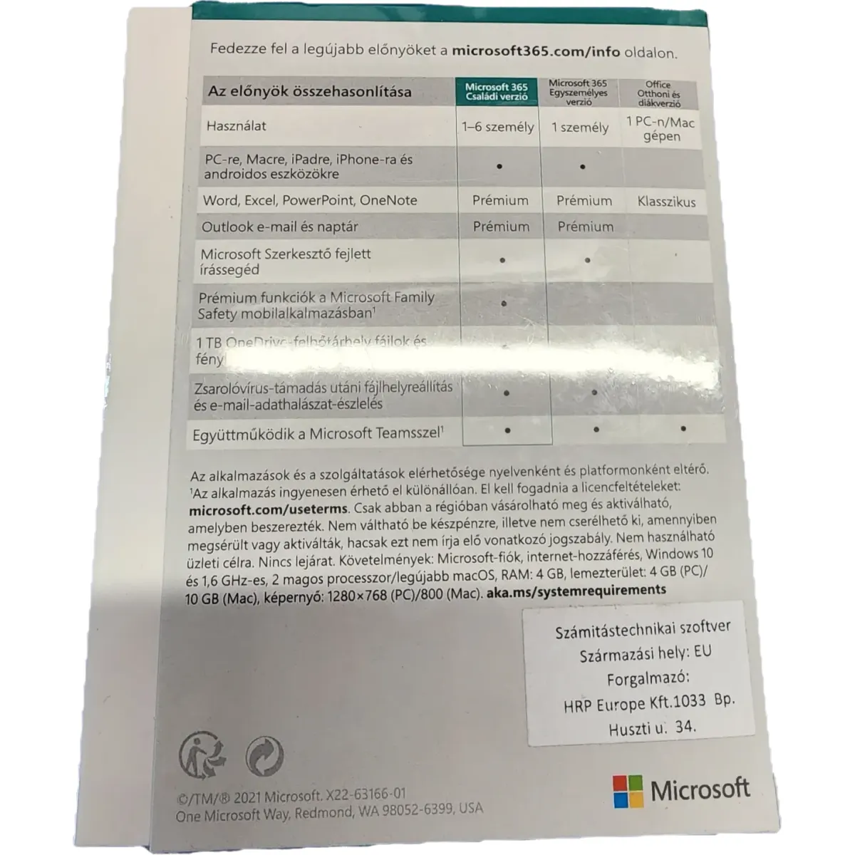 Microsoft 365 Családi verzió 1 év. Win/MAC dobozos #2
