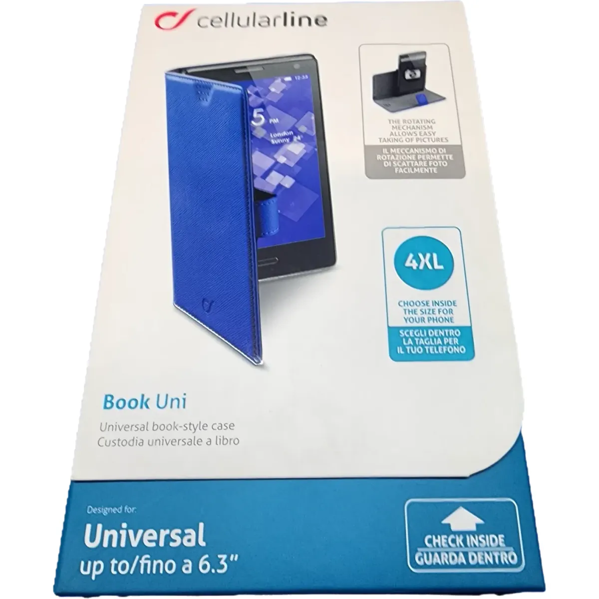 Cellularline BOOK CASE univerzális könyvszerűen nyitható phablet tok kék #1
