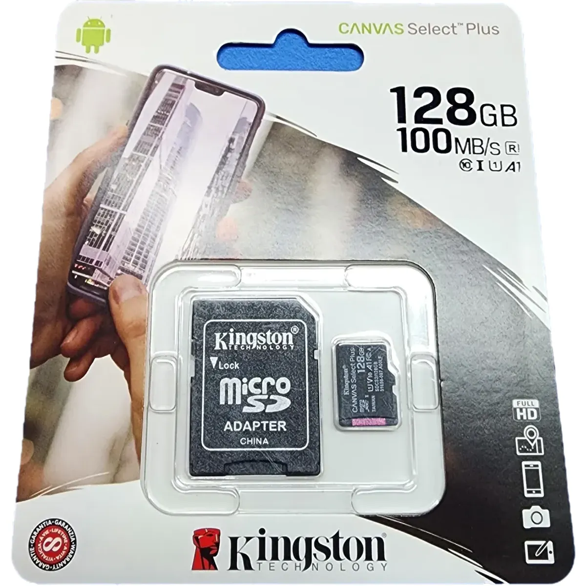 KINGSTON 128GB micro SDXC Canvas Select Plus memóriakártya 100R A1 C10 Card adapterrel #1