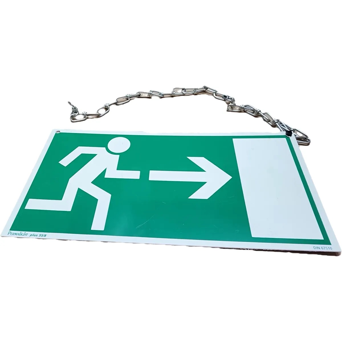 Vészkijárat jelző tábla kétoldalas 30x15 cm #1