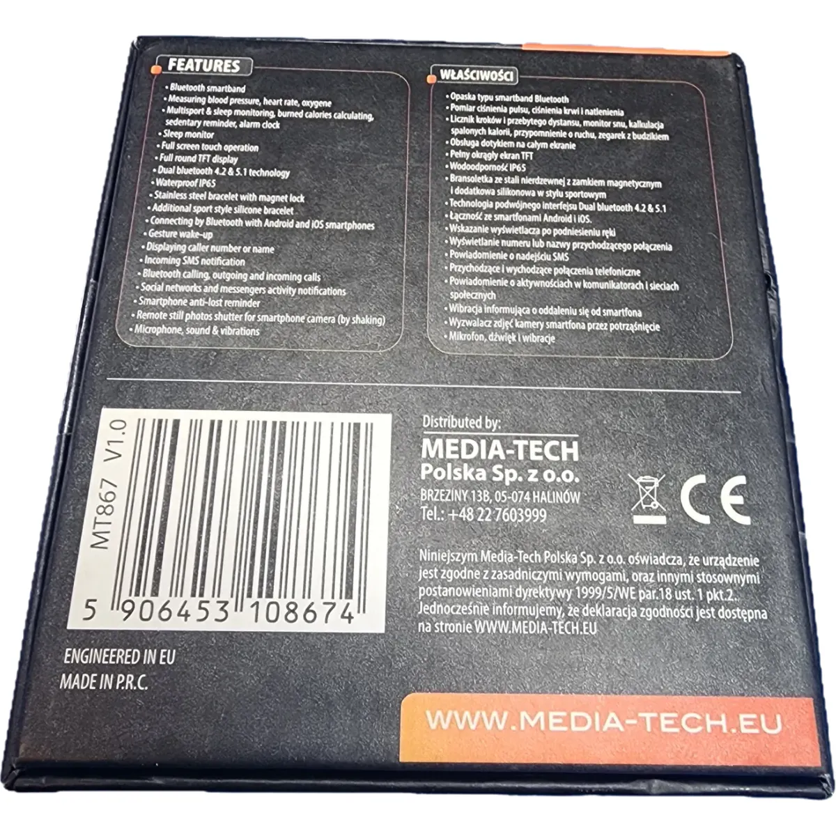 Media-tech Activeband Monaco MT867 Okosóra aktivitásmérő hívó funkció vérnyomás pulzus oxigénmérés #4