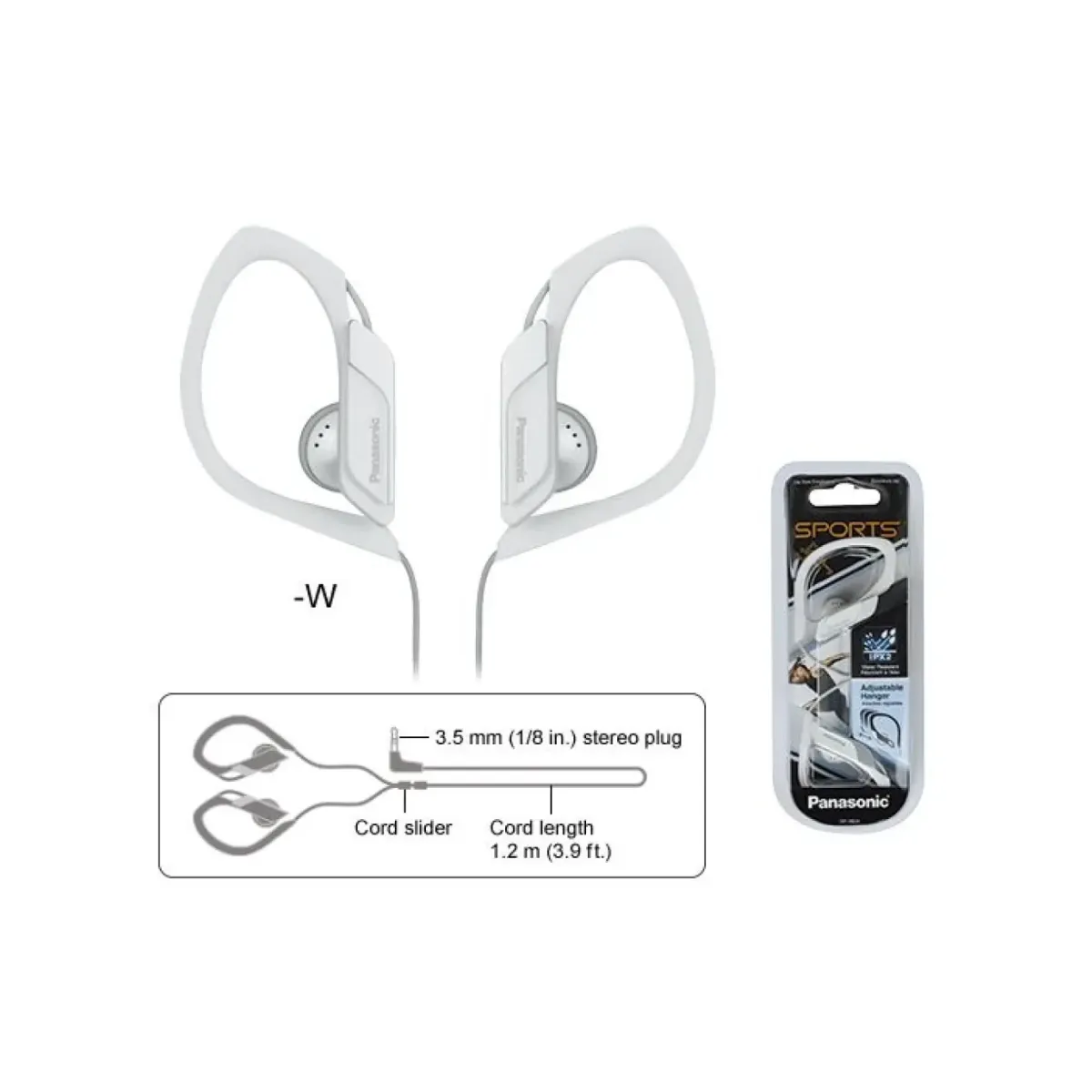 Panasonic RP-HS34E-W fülhallgató 3,5mm jack IPX2 fehér #2