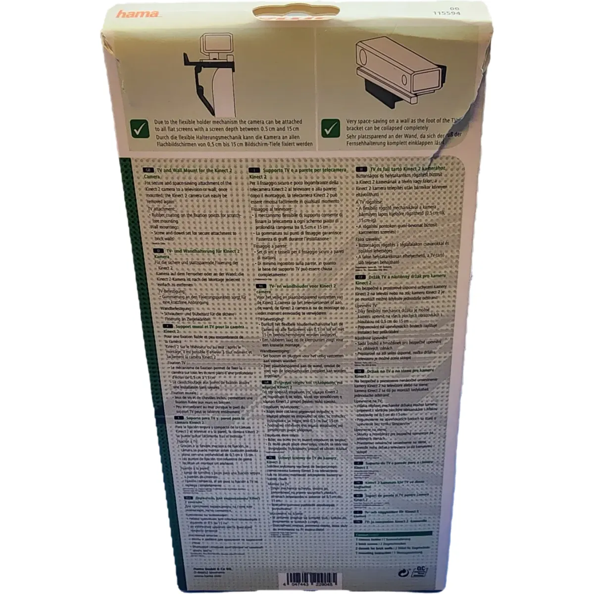 Hama 115594 Kinect 2.0 V2 kameratartó TVre és Falra szerelhető fekete #3