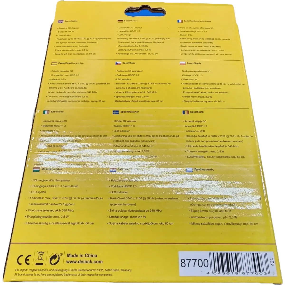 DELOCK Splitter HDMI 1x HDMI in 2x HDMI out 4K 30Hz #3