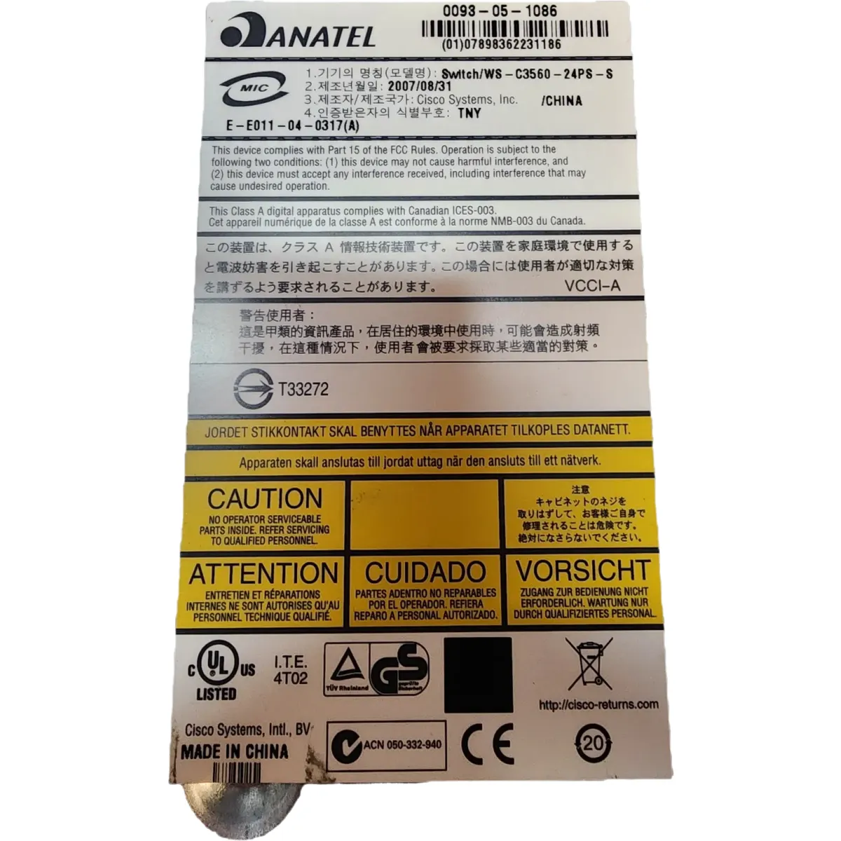 Cisco WS-C3560-24PS-S Hálózati switch #3