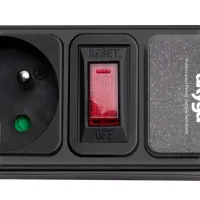 Akyga Túlfeszültségvédő elosztó hosszabbító 3m - AK-SP-05B fekete #4