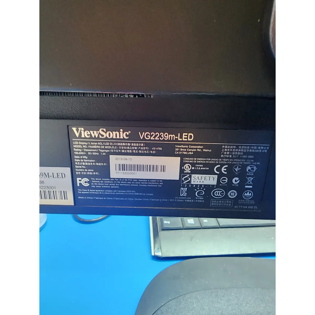 ViewSonic VG2239m-LED 22" Monitor TN 1920x1080 DVI VGA PIVOT VESA fekete #4