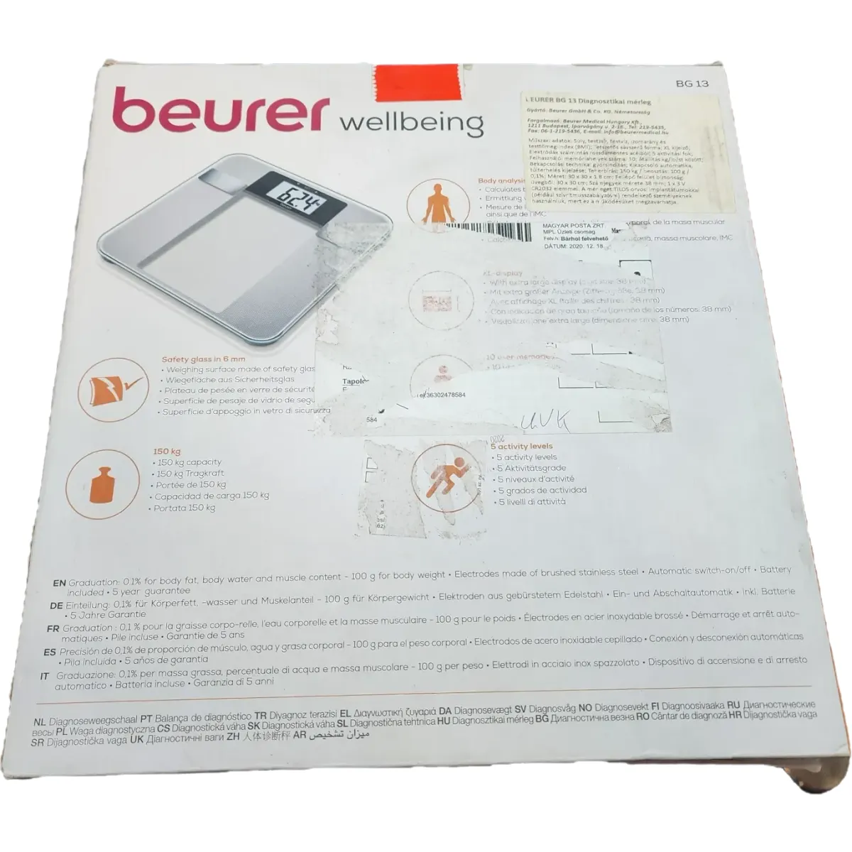 BEURER BG 13 Diagnosztikai mérleg #3