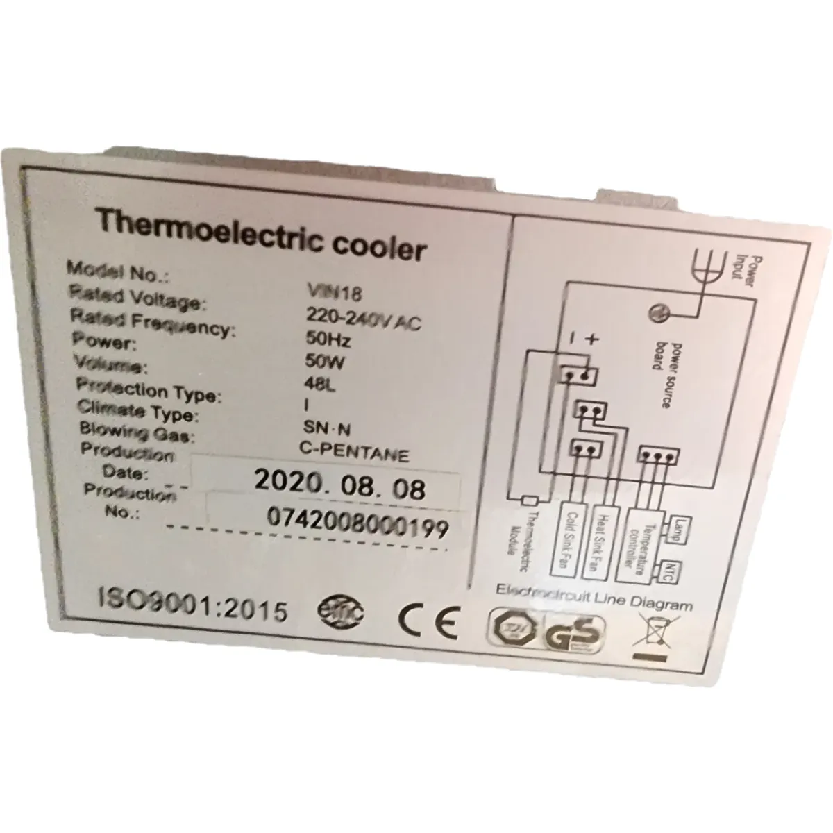 Hyundai VIN18G Borhűtő fekete 18 palack led világítás #4