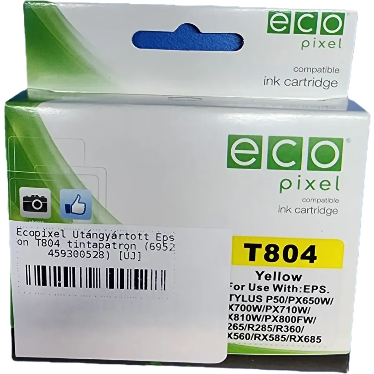 Ecopixel Utángyártott Epson T804 tintapatron Sárga #1
