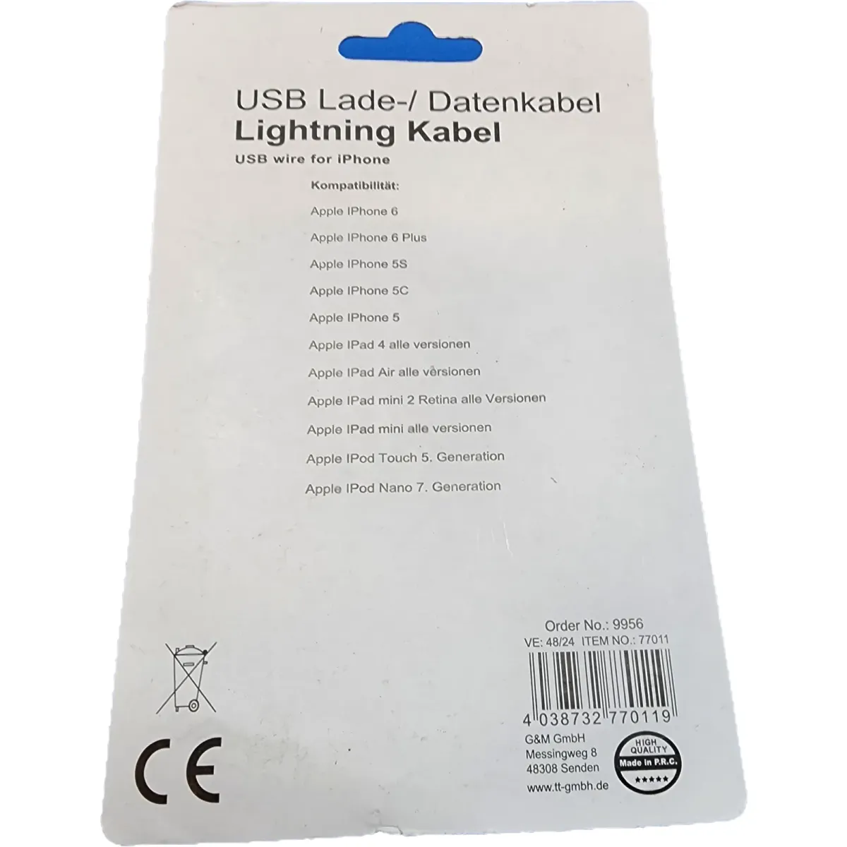 Delight adatkábel IPHONE 5/6 szövet 1M piros #2