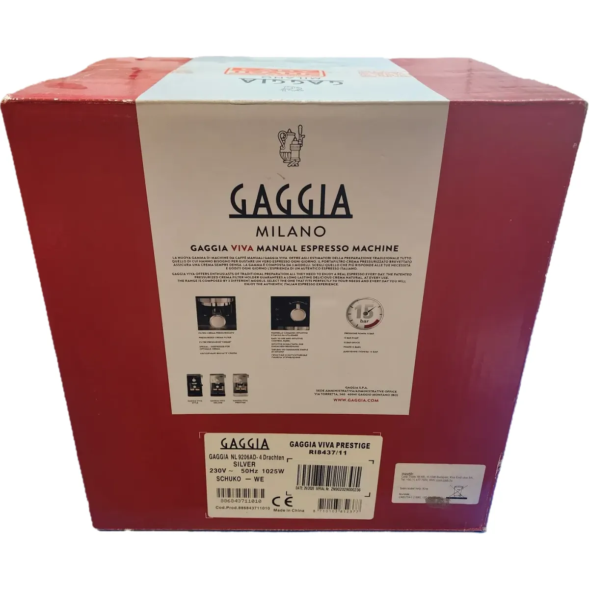 Gaggia viva prestige karos kávéfőző inox #3
