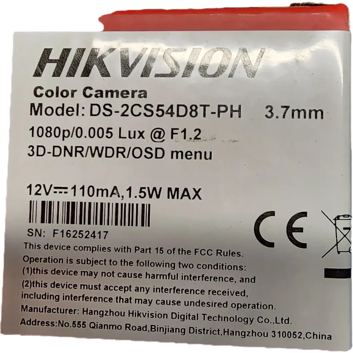Hikvision DS-2CS54D8T-PH kamera 3,7mm 1080p fekete #3