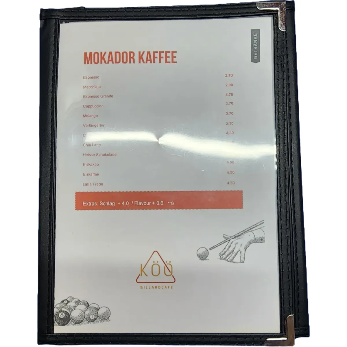 Bistro étlaptartó 3 lapos bőr 17x23cm fekete #2