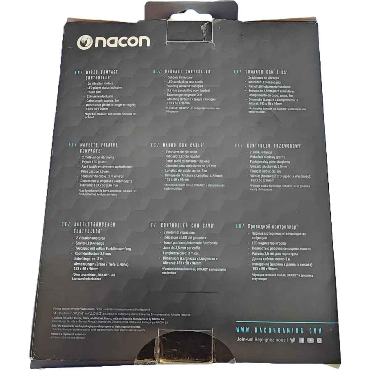 Nacon Wired Compact Controller vezetékes kompakt kontroller PS4 Kék #4