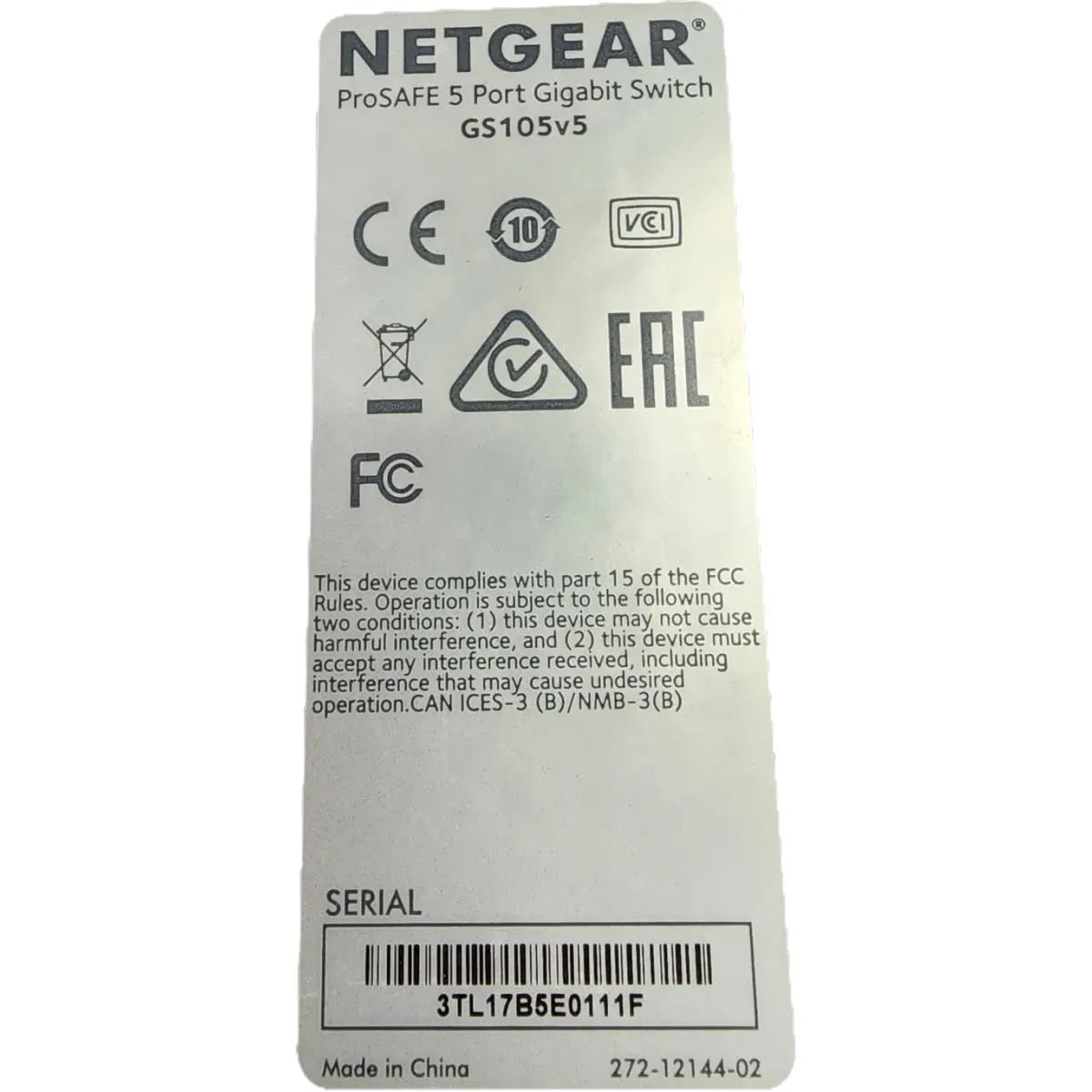 Netgear ProSafe GS105v5 10/100/1000 Gigabit 5 portos switch #4