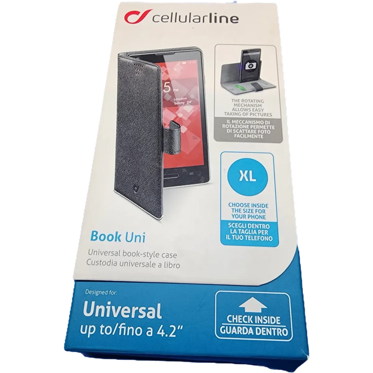 Cellularline BOOK CASE univerzális könyvszerűen nyitható XL tok fekete #1