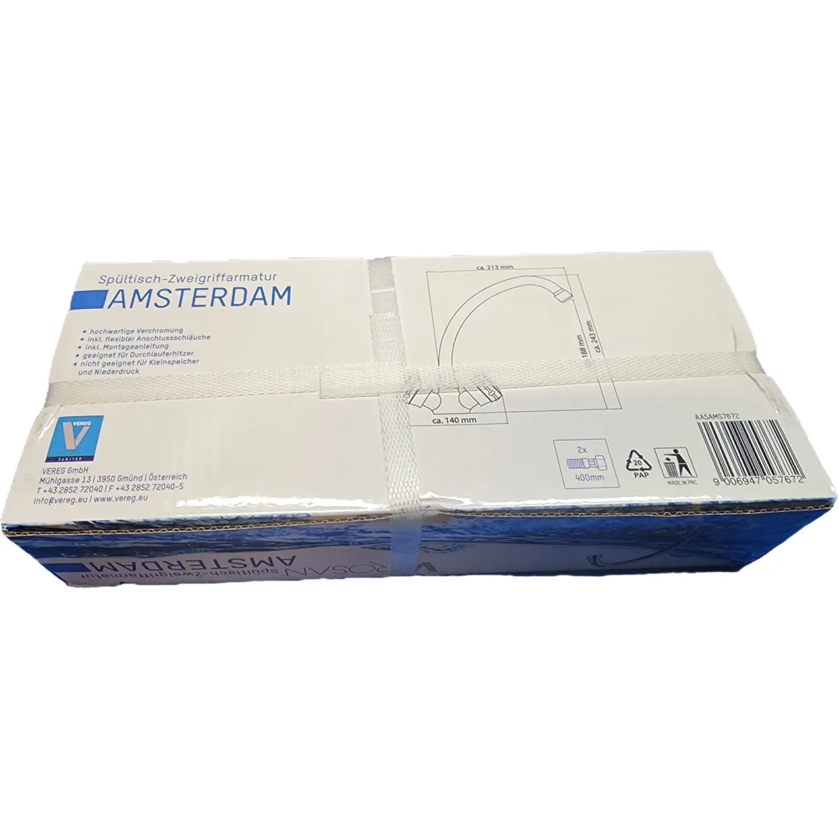 VEREG Amsterdam átfolyós vízmelegítőkhöz alkalmas 2x400mm csaptelep #2