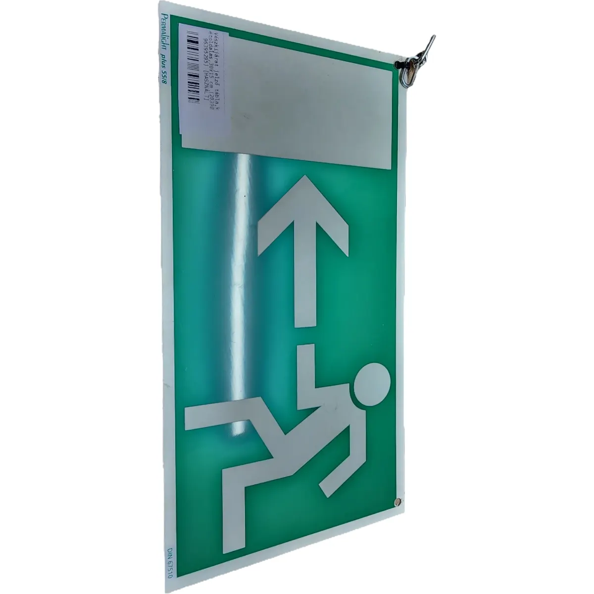 Vészkijárat jelző tábla kétoldalas 30x15 cm #2