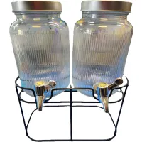 2 db csapos üveg italadagoló álvánnyal #1